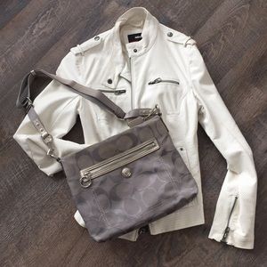 Coach grey messenger style purse